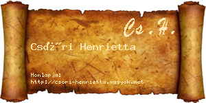 Csóri Henrietta névjegykártya